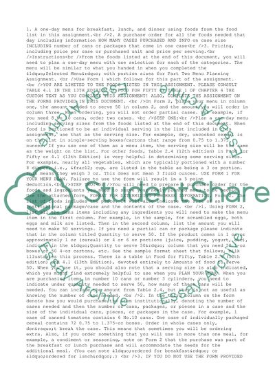 Nutrition Science with Menu I Created