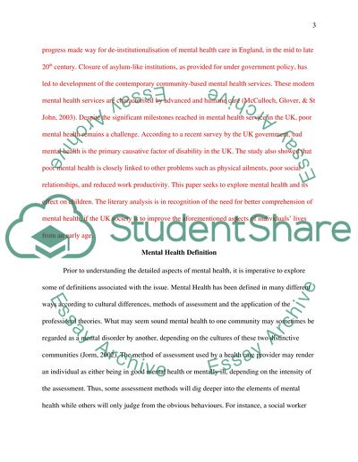 Mental Health and Its Impact on Children