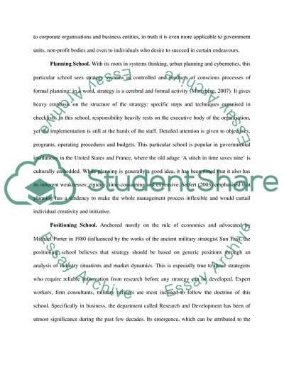 Prescriptive and Descriptive Schools of Strategy: Similarities, Differences and Examples