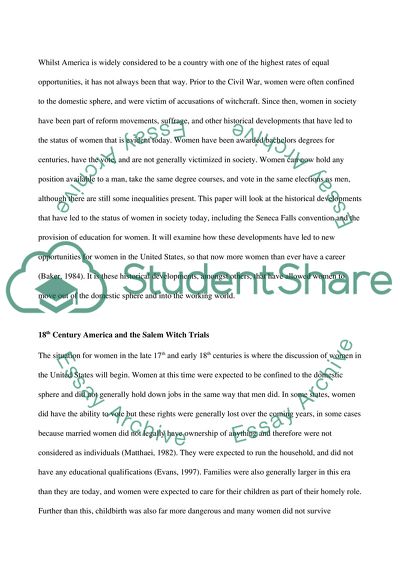 Historical Developments That Led to the Status of Women in Society Today