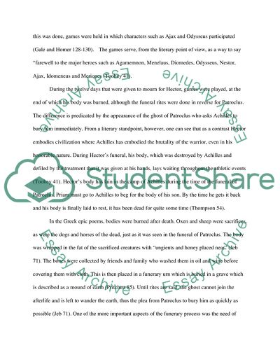 Classical Greek Burial Rites as Evident through Classical Mythology