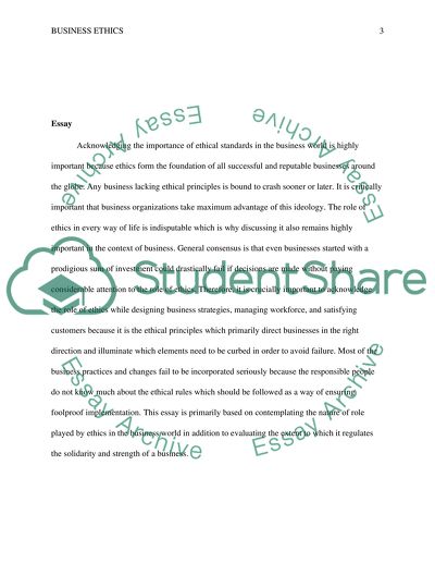 Business Ethics in the Business World