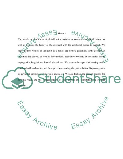 The decision to terminally wean a critically ill patient