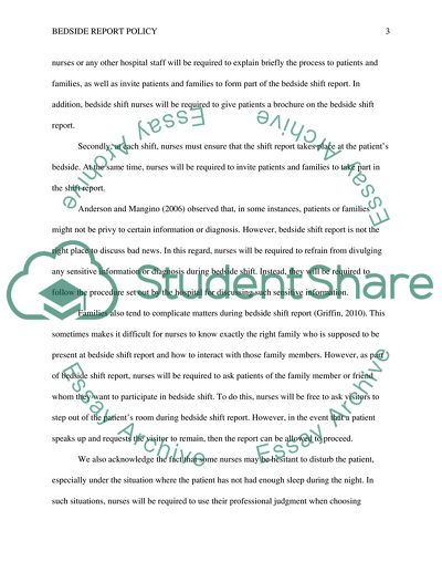 To develop a policy to address an issue identified in a practice setting in nursing