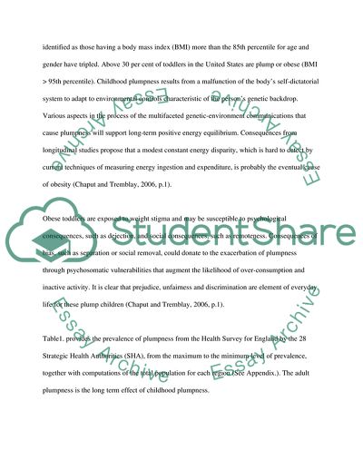 Childhood Obesity Leads to Long Term Illness