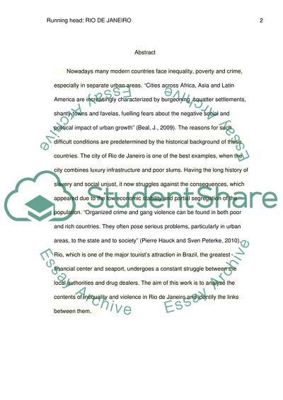 Rio de Janeiro: Exploring the Links between Inequality and Violence