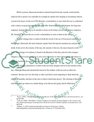 Similarities and differences between the strategies used by Albert Camus in the Stranger and Kazuo Ishiguro