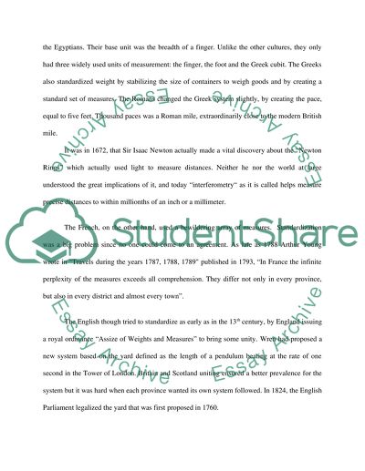 History of Measurment