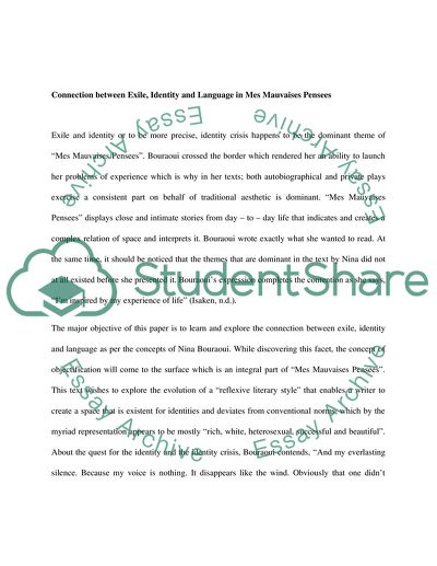 Analysis of Mes Mauvaises Penses