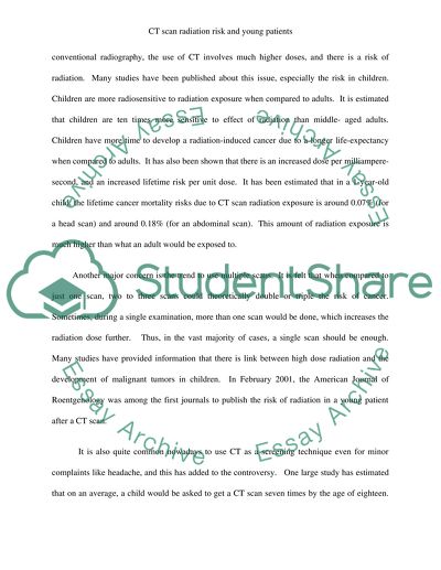Ct scan radiation risk and young patients