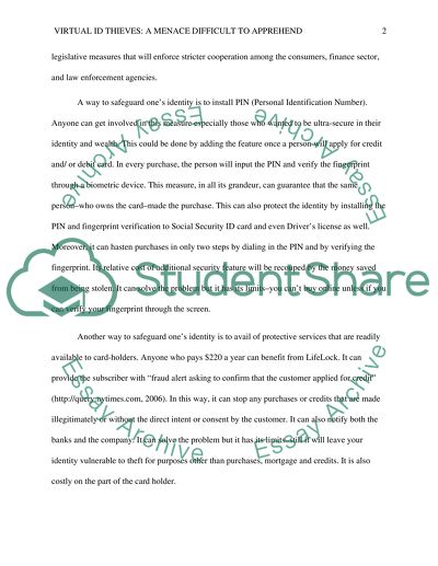 Virtual ID Thieves: A Menace Difficult to Apprehend