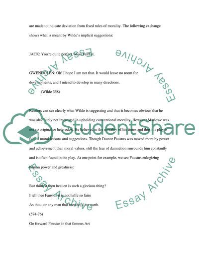 Morality in two plays: Doctor Faustus and Importance of Being Earnest