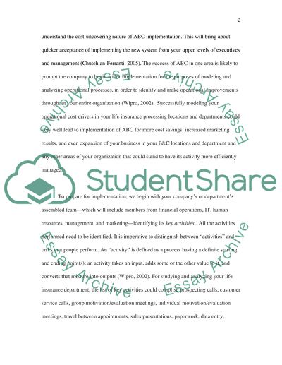 Activity-Based Costing Implementation for Insurance Company