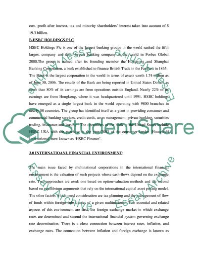 International Finance - HSBC vs BP