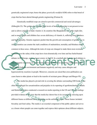 Genetically Modified Crops and Framing