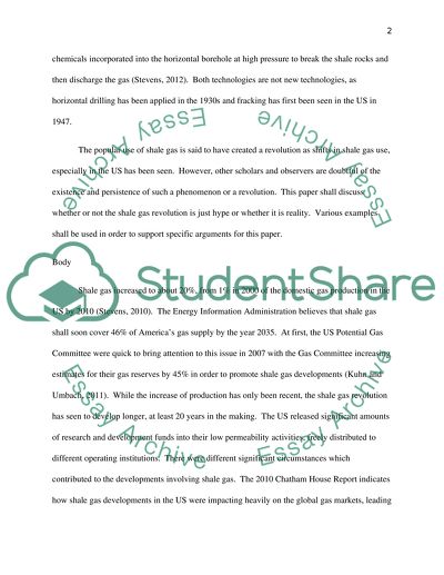 Is the Shale Revolution just hype Discuss with reference to two examples