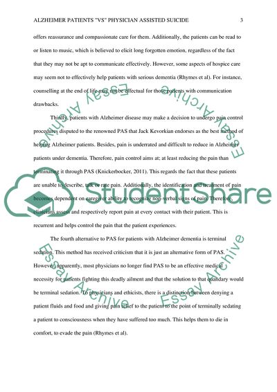 Physician-Assisted Suicide for Alzheimer Patients