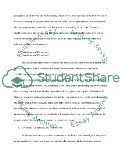 Covariance, Correlation, and Portfolio Risk and Capital Asset Pricing Model