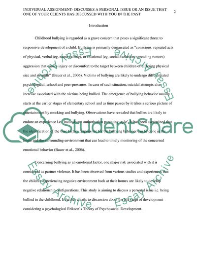 An Issue That One of Your Clients Has Discussed with You in the Past