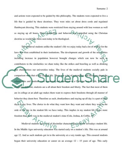 Compare medieval students with your own student life