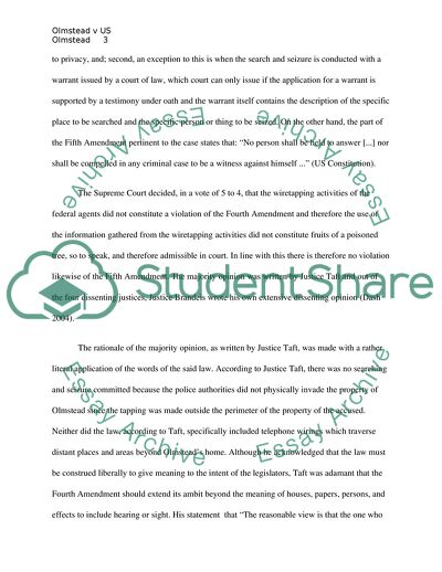 Was There a Search: Olmstead versus the United States