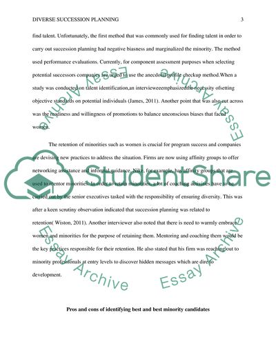 Diverse succession planning