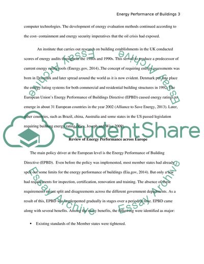 Energy Performance Review: Building Performance Assessment Systems of Europe