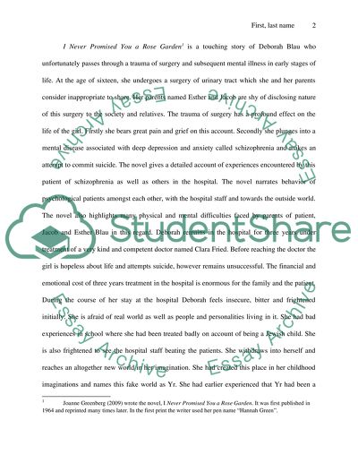 Summary of I Never Promised You a Rose Garden by Joanne Greenberg