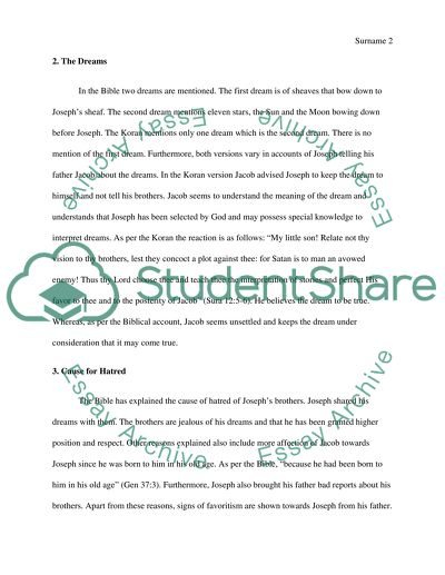 The Story of Joseph in the Bible and the Koran