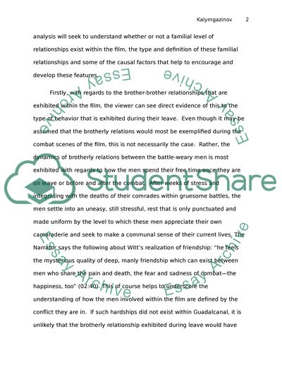 Relationships between soldiers in The Thin Red Line (1998, Malick)