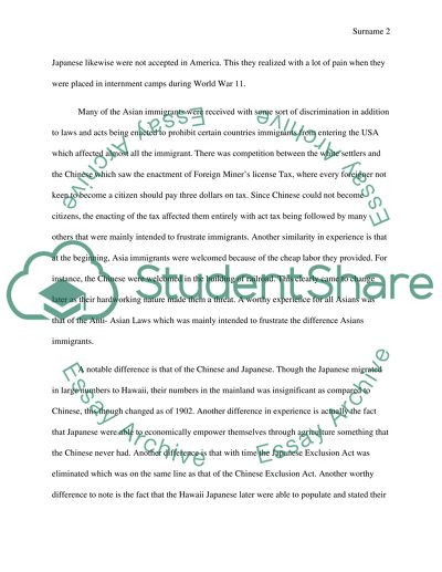 The Differences and Similarities of the Different Asian American Immigrant Experiences