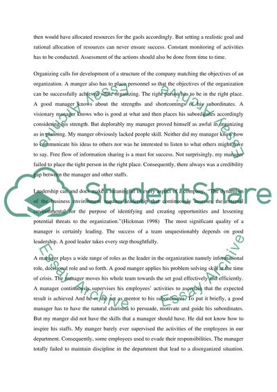 Planning as a Management Function