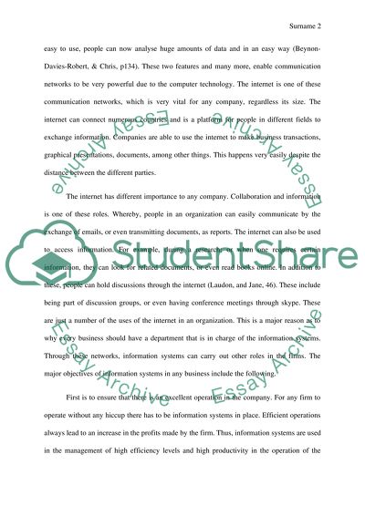 The Strategic Business Objectives of an Information System