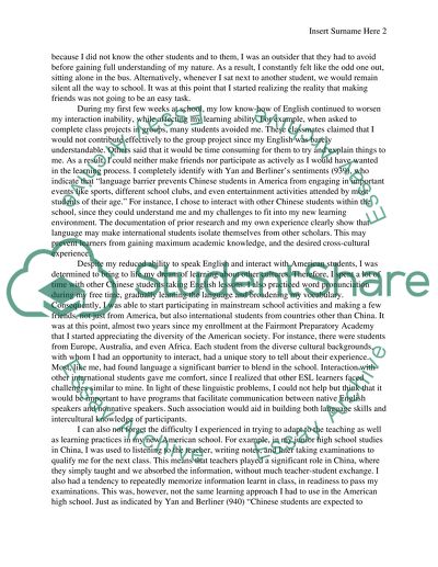 My American Learning Experience