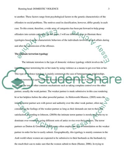 Categories of Domestic Violence