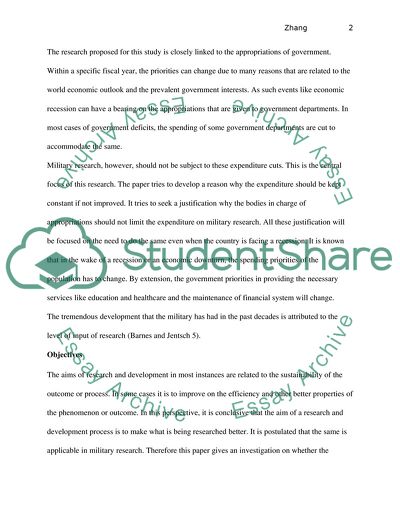 Increase of Money Spending on Military Research in the US