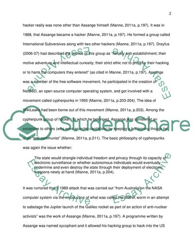 Julian Assange and his impact on the communication processes and politics