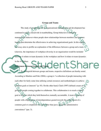 Group and Teams Paper
