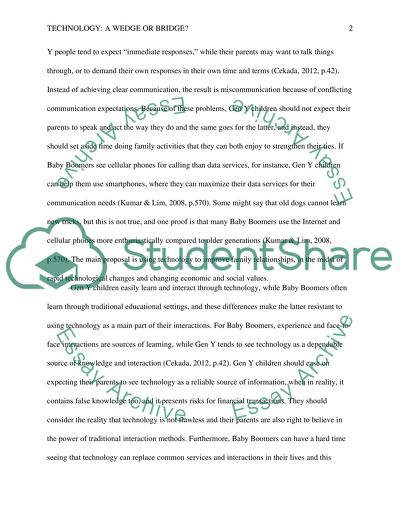 Technology: A Wedge or Bridge between Baby Boomer Parents and their Gen Y Children