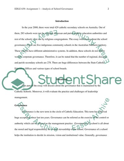 Catholic School Governance Analysis