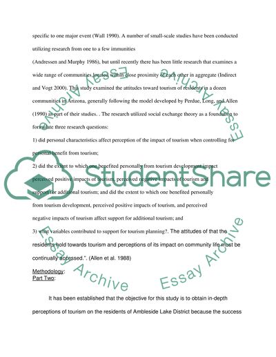 The Tourism Product in Ambleside, Lake District