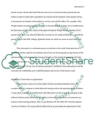 Innovation in a market economy