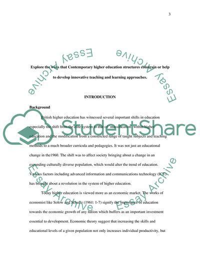 Ways that Higher Education Structures Help to Develop Innovative Teaching and Learning Approaches