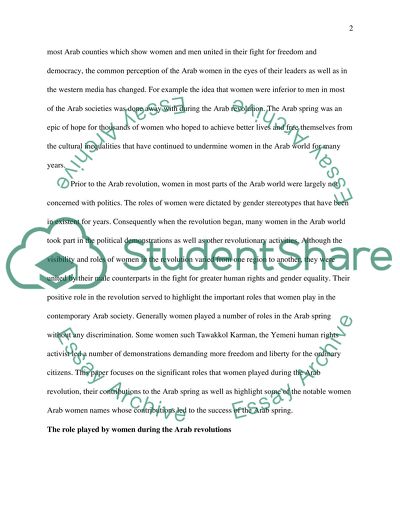 Role of Women in the Arab Revolutions