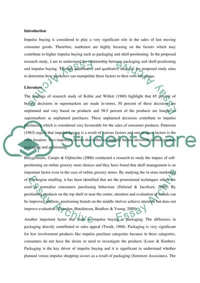 Impact of Shelf-Positioning on Impulse Buying of Fast Moving Consumer Goods