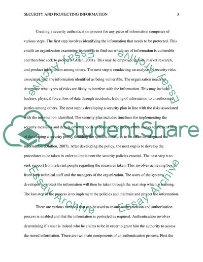 Securing and Protecting Information