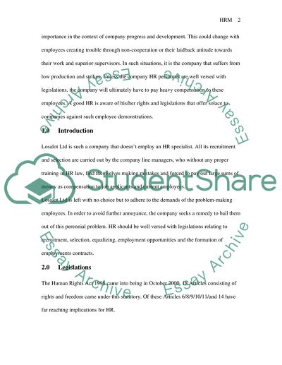 Human Resource Management suggestions for Losalot Ltd