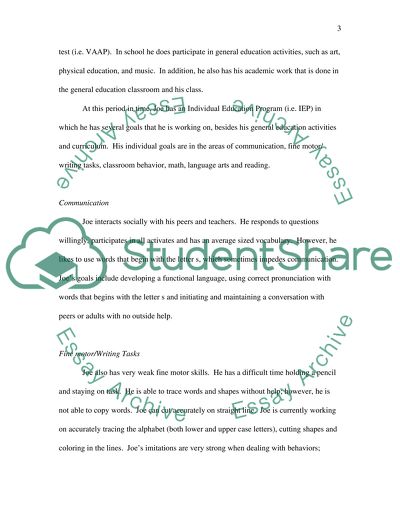 The Behavior of Children with Autism