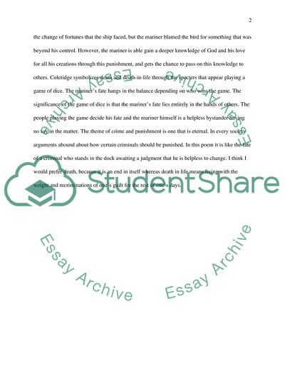 Ancient mariner assessment short essay picture