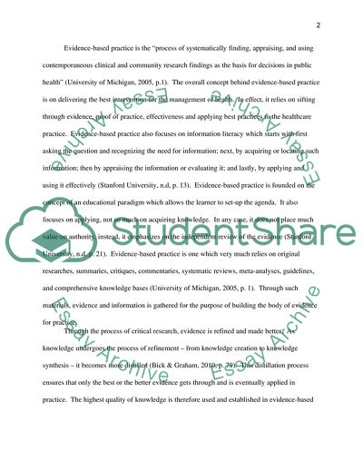 Evidence-Based Health and Healthcare